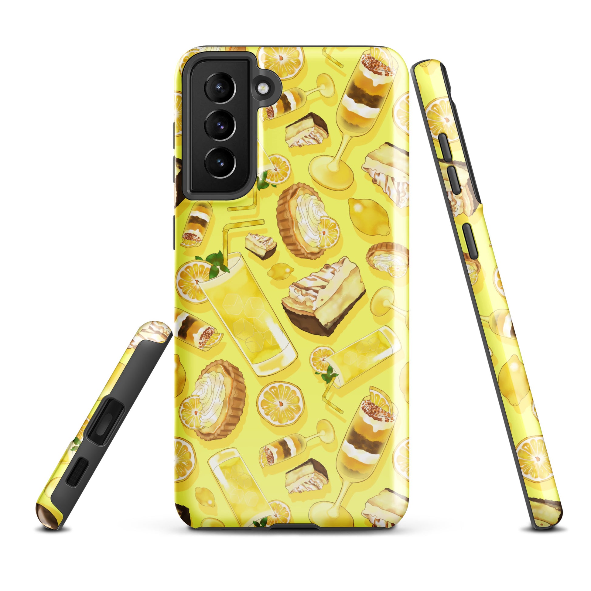 Lemon Samsung® Tough Case features vibrant lemon designs, offering stylish protection for your Samsung Galaxy S21 Plus.