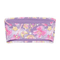 Magical Girl bandeau bikini top in purple with whimsical patterns of bows, stars, and wands.