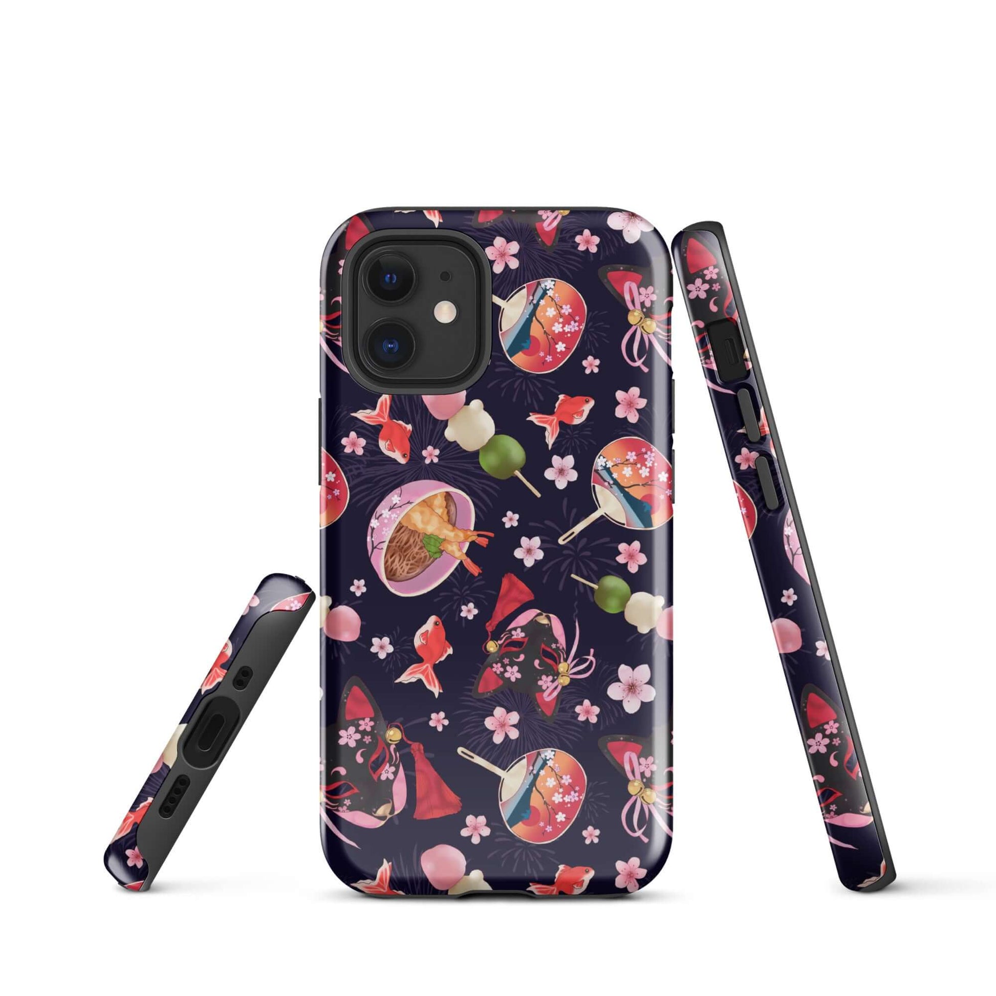 Stylish Matsuri iPhone® Tough Case featuring vibrant Japanese-themed designs, offering durable protection and elegance.
