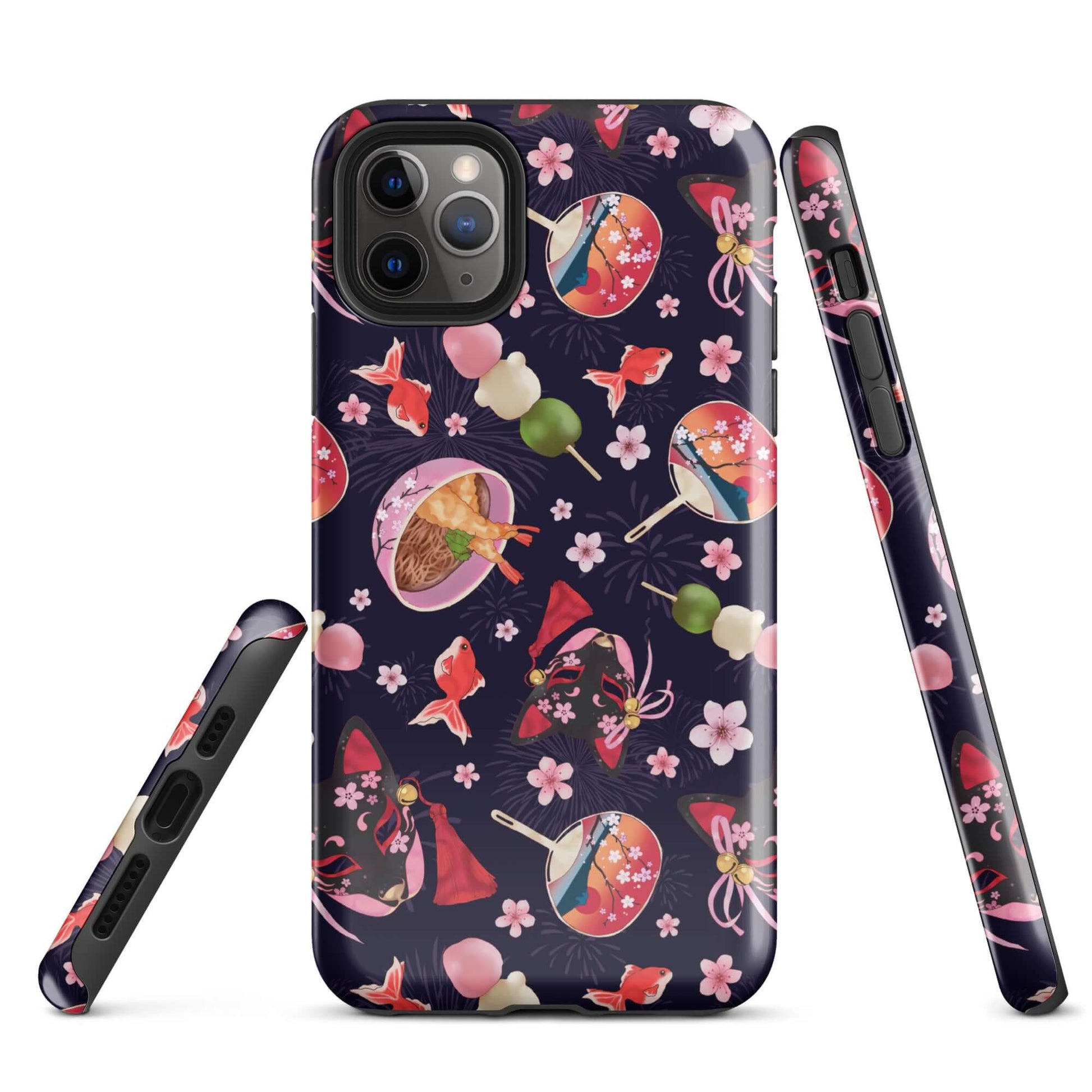 Stylish Matsuri iPhone® Tough Case featuring vibrant patterns, offering durable protection and impact absorption.