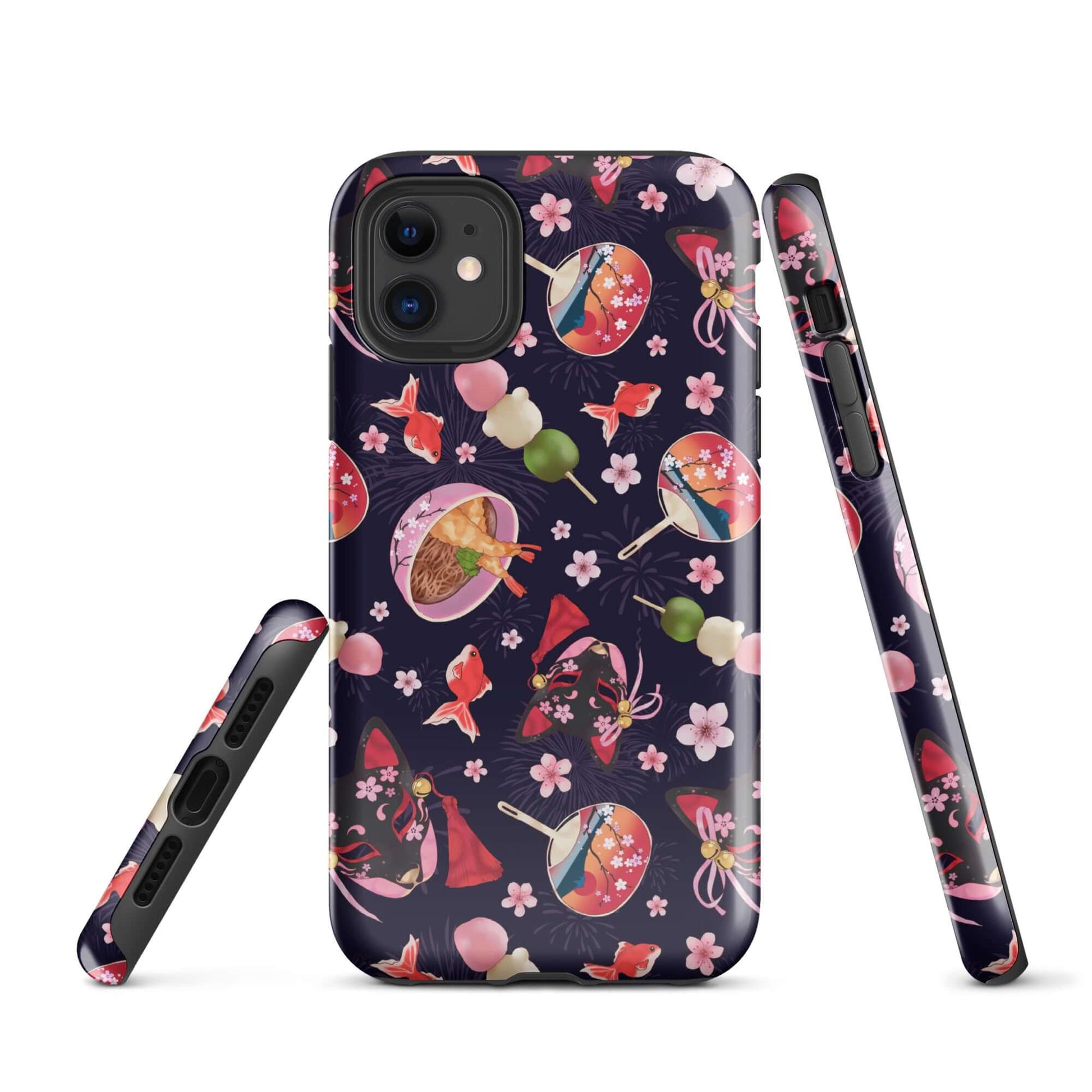 Colorful Matsuri iPhone® Tough Case featuring unique designs, combining style and protection for your device year-round.