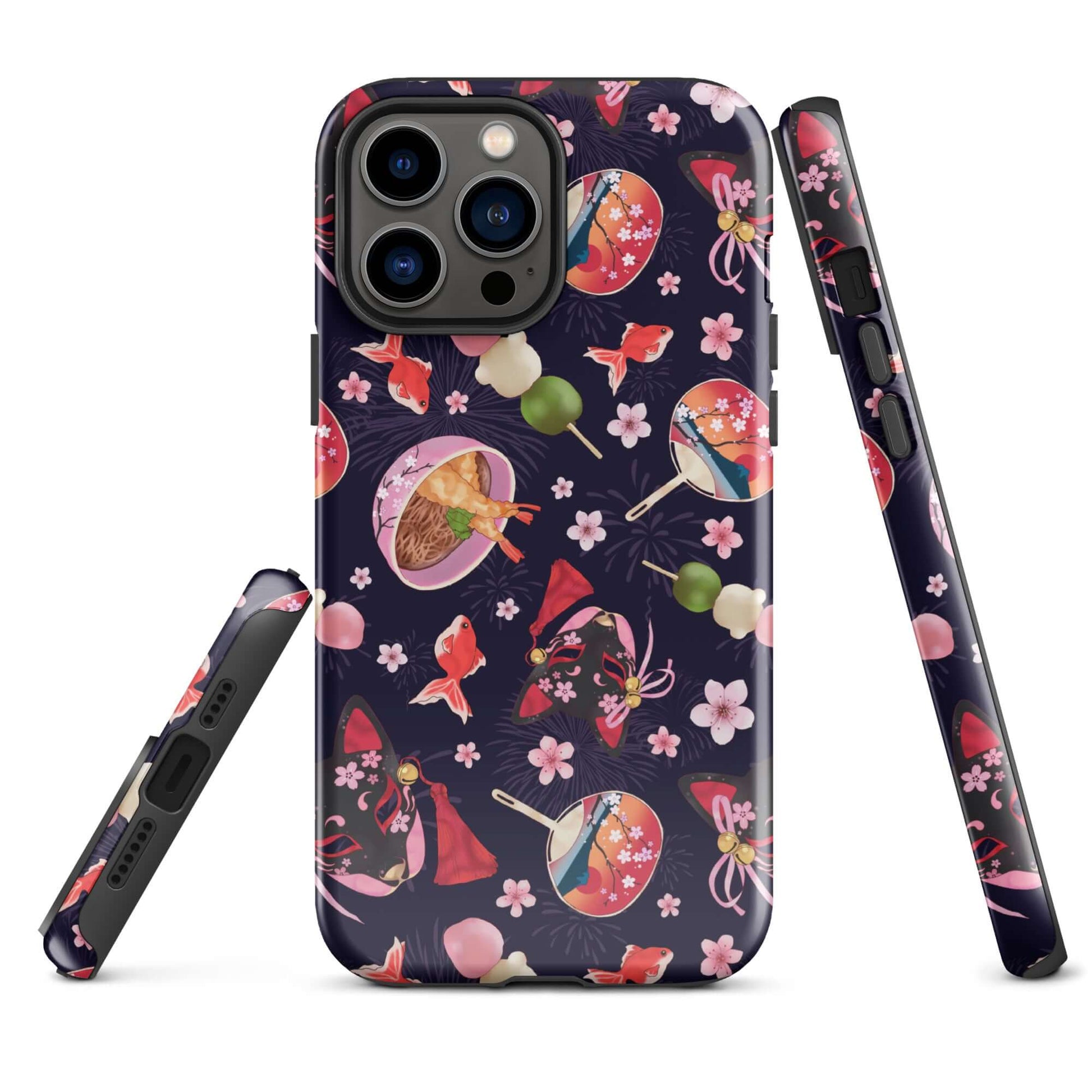 Matsuri iPhone® Tough Case features vibrant designs, ensuring stylish protection for your phone all year round.