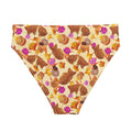 Momiji High-waisted Bikini Bottom features a vibrant fall print, perfect for stylish comfort by the water.