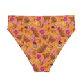 Momiji High-waisted Bikini Bottom features a vibrant fall print, perfect for playful autumn days by the water.