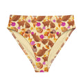 Momiji High-waisted Bikini Bottom features a vibrant fall print, perfect for seasonal beach outings and comfort.