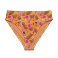 Momiji High-waisted Bikini Bottom with vibrant fall-inspired print, perfect for stylish summer days and beach fun.