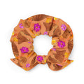 Trendy Momiji Scrunchie with vibrant leaves and treats, perfect for styling your hair with eco-friendly flair.
