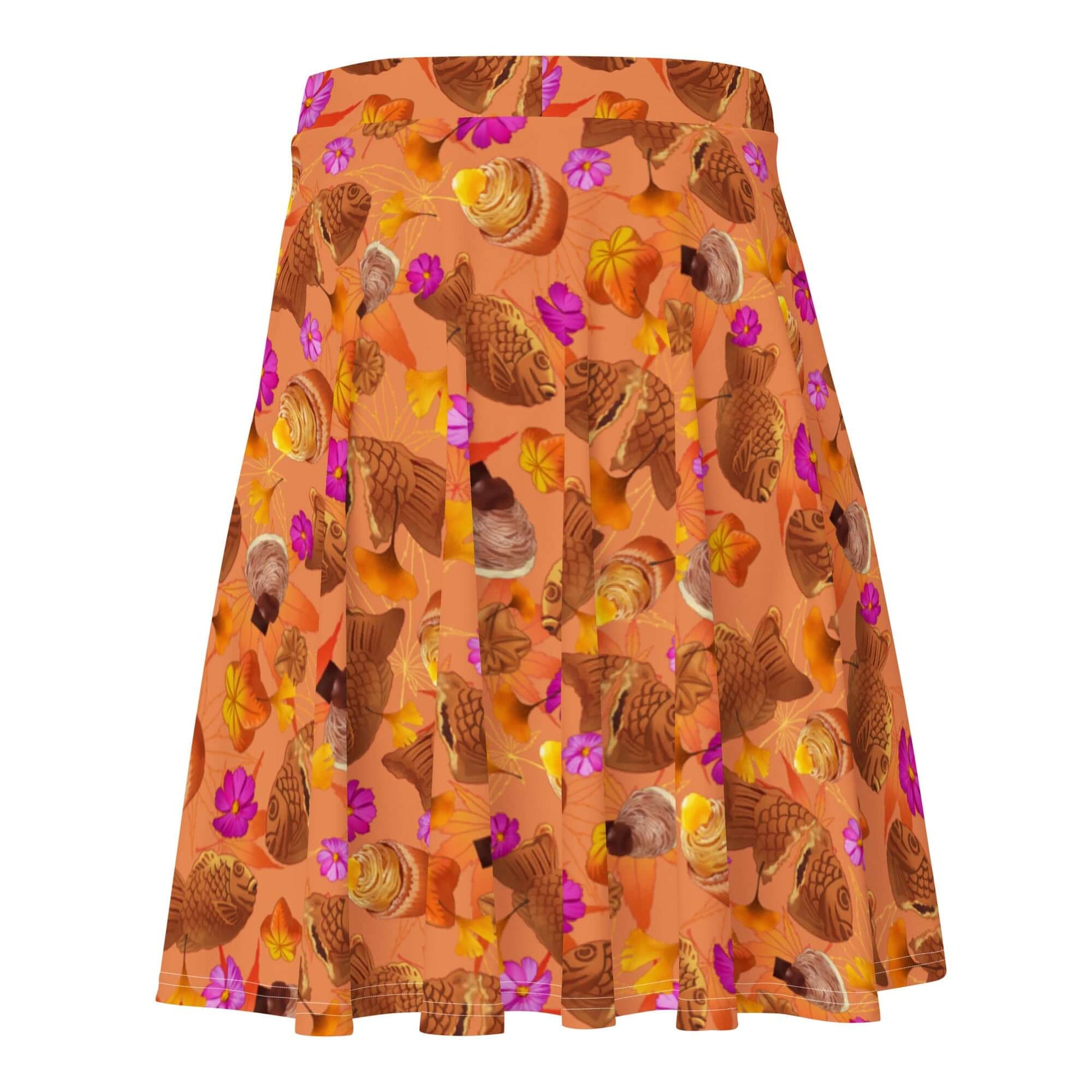Cozy up in the Momiji Skater Skirt, featuring a flared cut and vibrant patterns perfect for warm days.