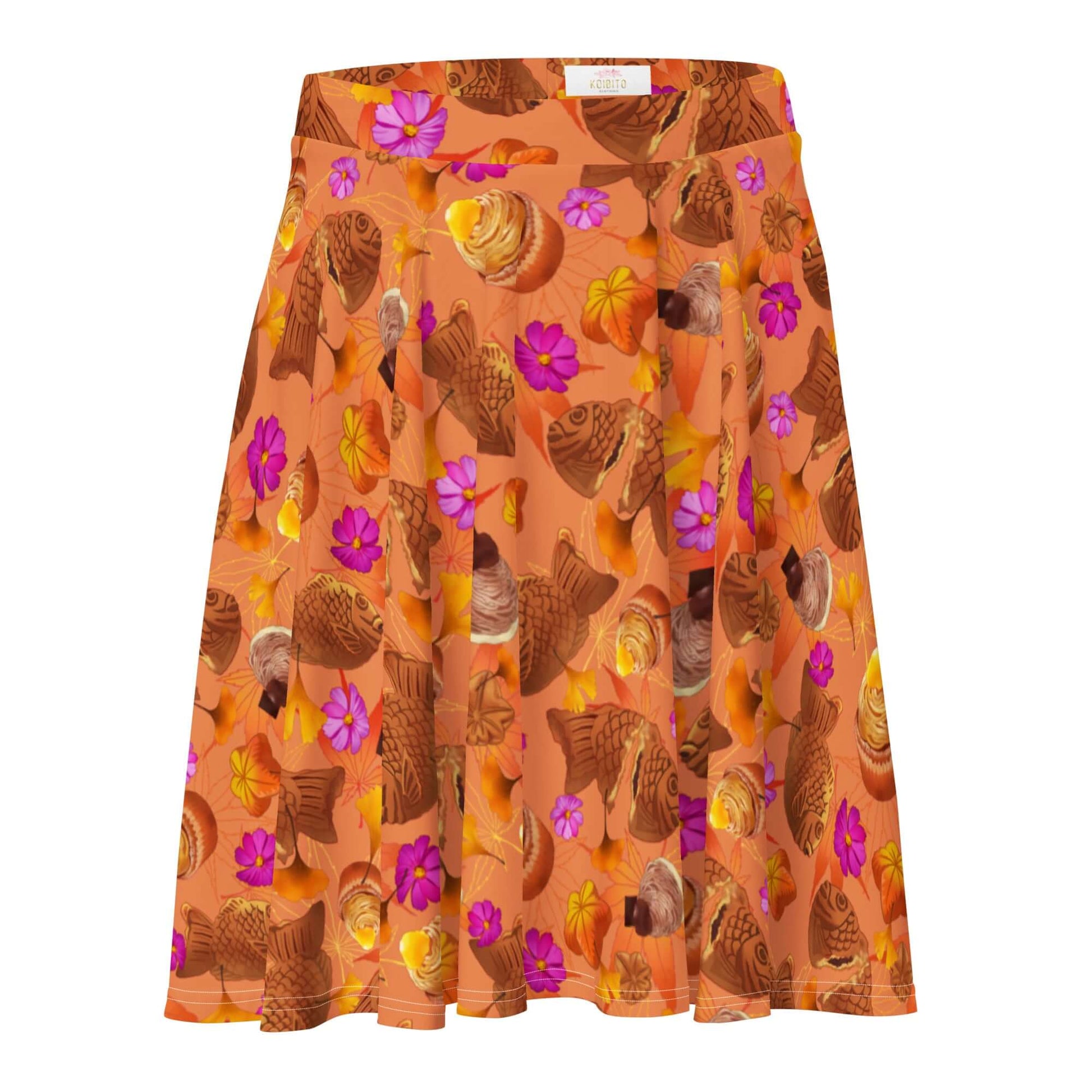 Bright and playful Momiji Skater Skirt featuring a flared cut, perfect for lounging and warmer days.