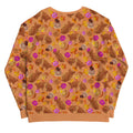 Momiji Sweatshirt showcases warm tones and pink accents, perfect for fall occasions with cozy brushed fleece inside.