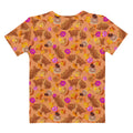 Vibrant Momiji T-shirt with warm tones and pink accents, perfect for fall occasions and comfortable wear.