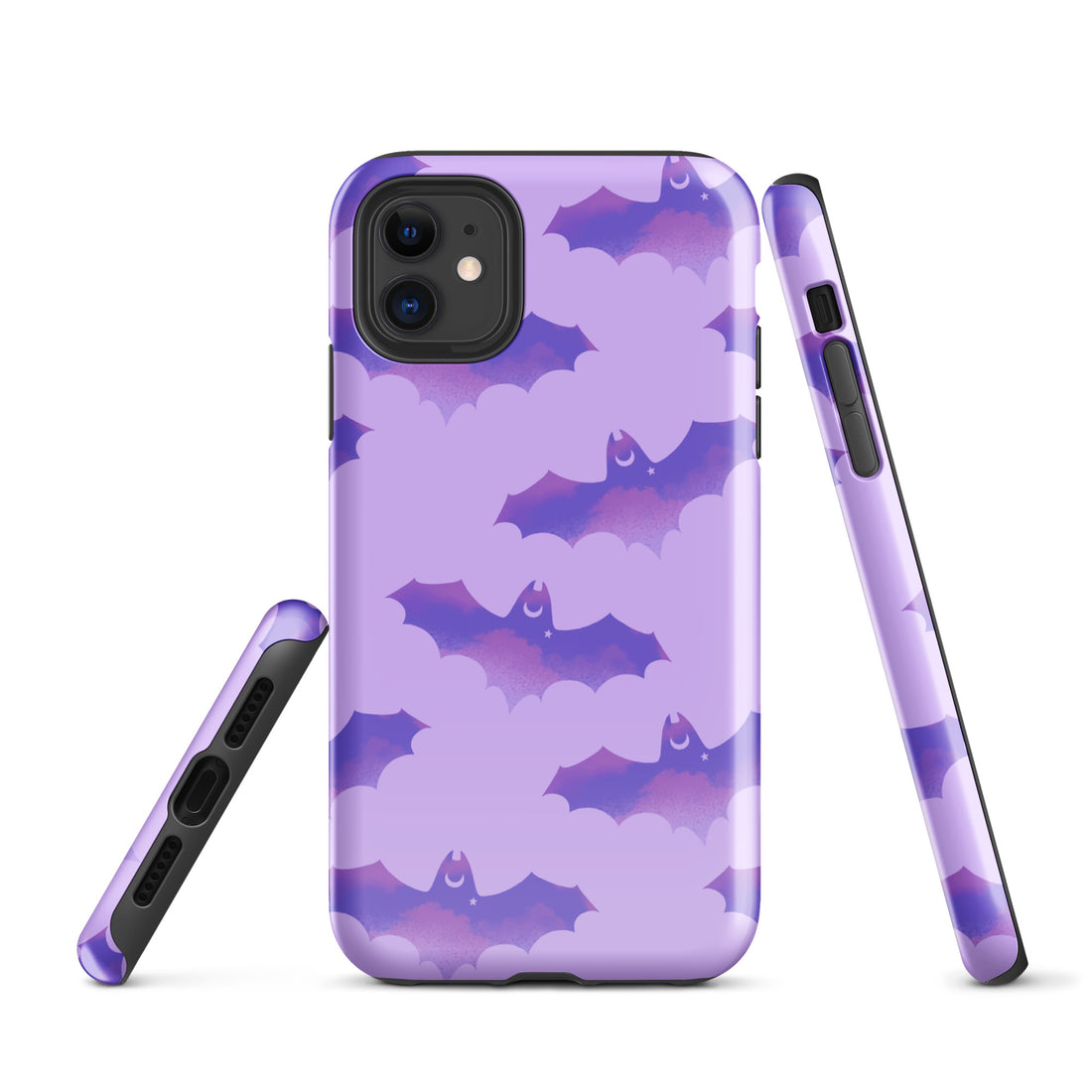 Showcase your style with the Morrigan iPhone® Tough Case, featuring a durable, bat-patterned design for ultimate protection.