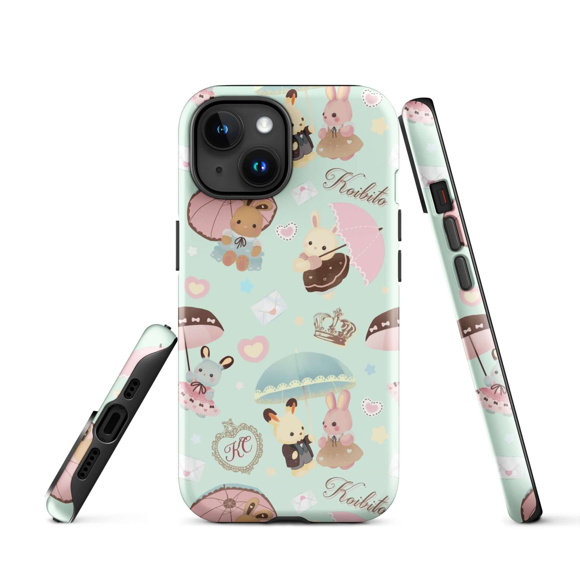 Stylish Parasol Bunny iPhone® Tough Case features a cute design with durable protection for your smartphone.