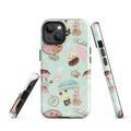 Colorful Parasol Bunny iPhone® Tough Case featuring adorable bunnies and umbrellas for stylish phone protection.