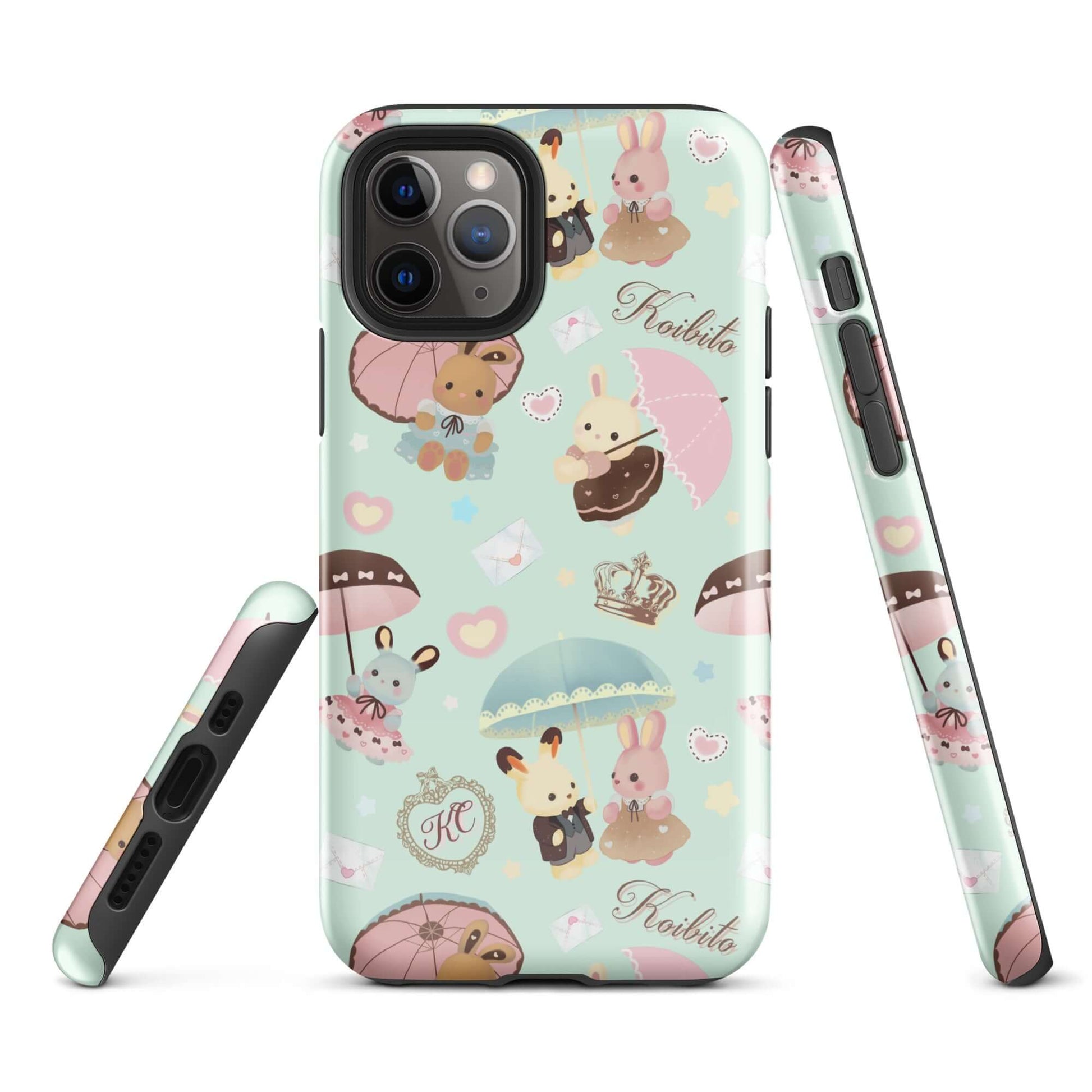 Stylish Parasol Bunny iPhone® Tough Case features adorable bunnies and durable dual-layer protection for your phone.
