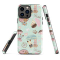 Stylish Parasol Bunny iPhone® Tough Case featuring cute bunnies and umbrellas, perfect for durable phone protection.