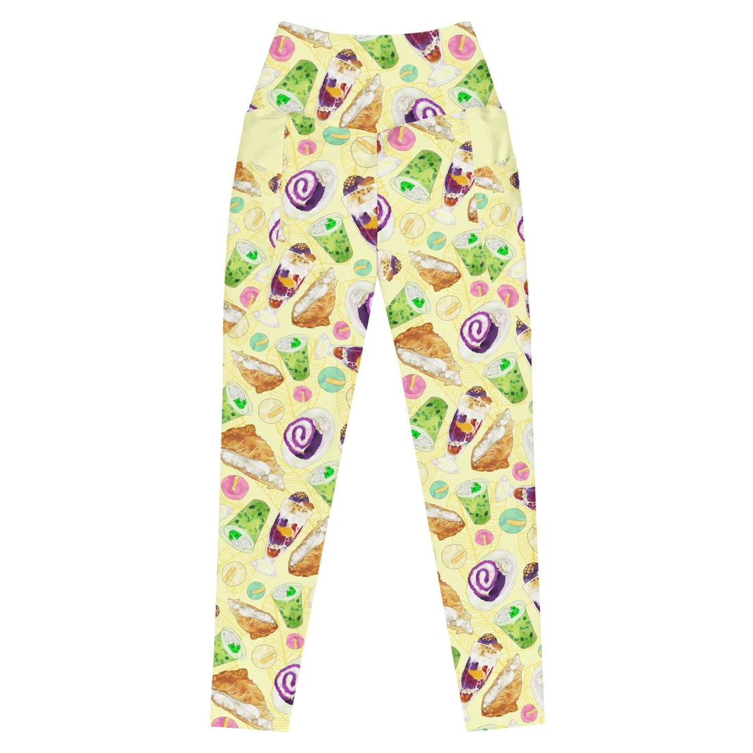 Stylish Premium Filipino Dessert Leggings featuring vibrant dessert patterns, perfect for celebrating Filipino culture!