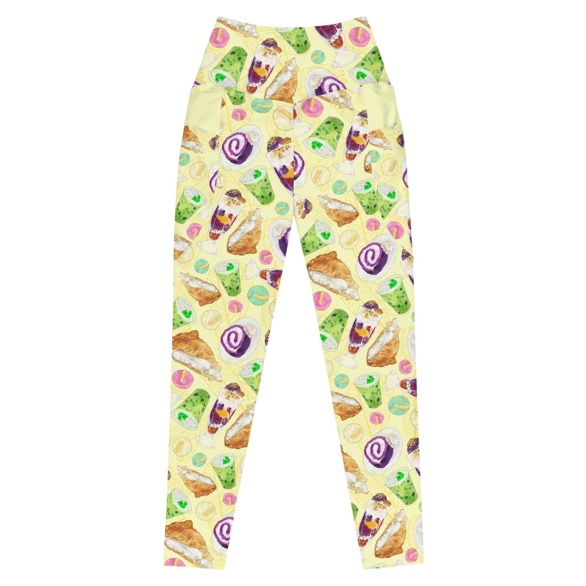 Stylish Premium Filipino Dessert Leggings featuring vibrant dessert patterns, perfect for celebrating Filipino culture!