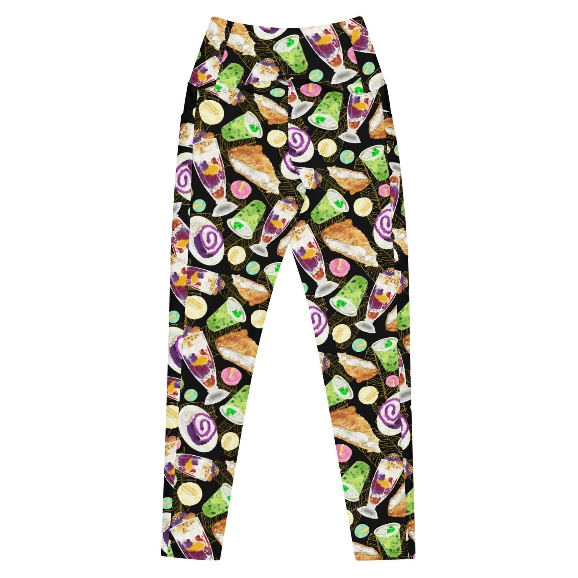 Showcase your love for Filipino culture with our Premium Filipino Dessert Leggings, featuring vibrant dessert designs.