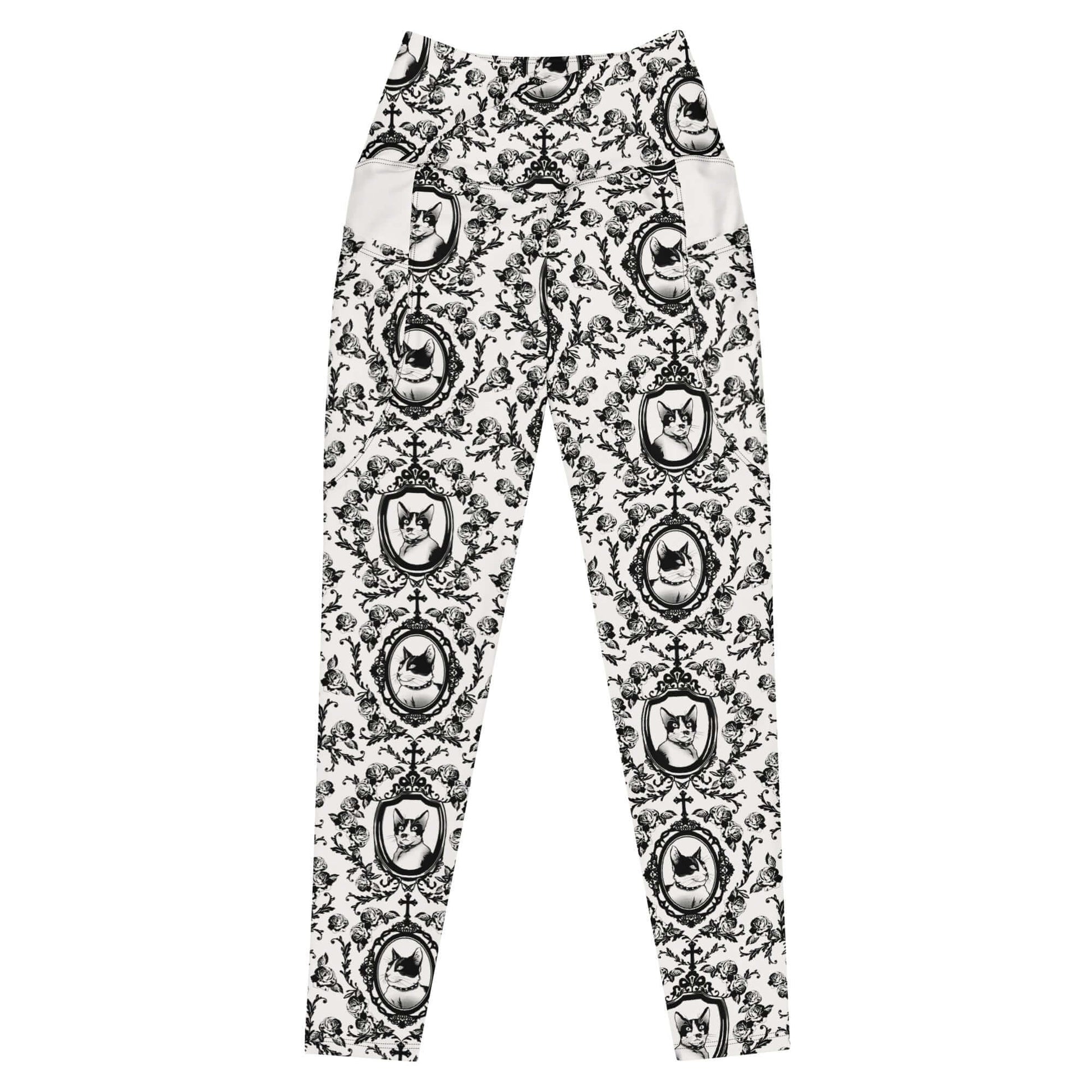 Soft and stylish, the Premium Queen's Beloved Kitty Leggings feature a regal cat print and high-waisted comfort.