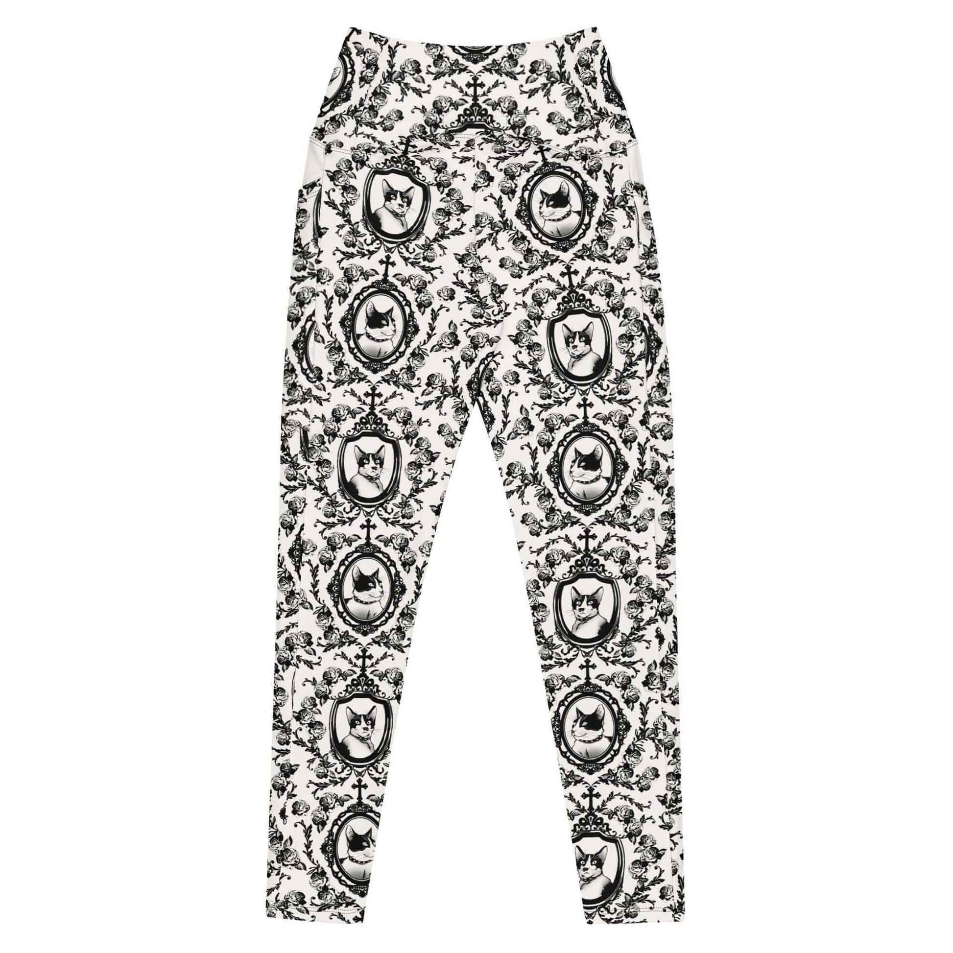 Stylish Premium Queen's Beloved Kitty Leggings with a high-waisted cut, perfect for comfort and elegance.