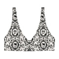 Stylishly casual, the Queen's Beloved Kitty Padded Bikini Top features a regal cat print and removable pads.