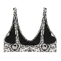 Stylish Queen's Beloved Kitty Padded Bikini Top with regal design, featuring removable pads and recycled materials.