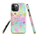 Colorful Rainbow Candy iPhone® Tough Case featuring a dual-layer design for stylish and durable phone protection.
