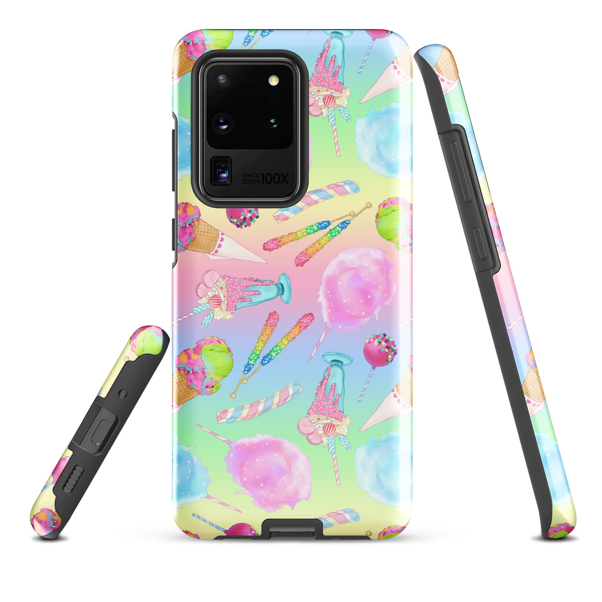 Rainbow Candy Samsung® Tough Case features a colorful design, offering sleek protection and durability for your phone.