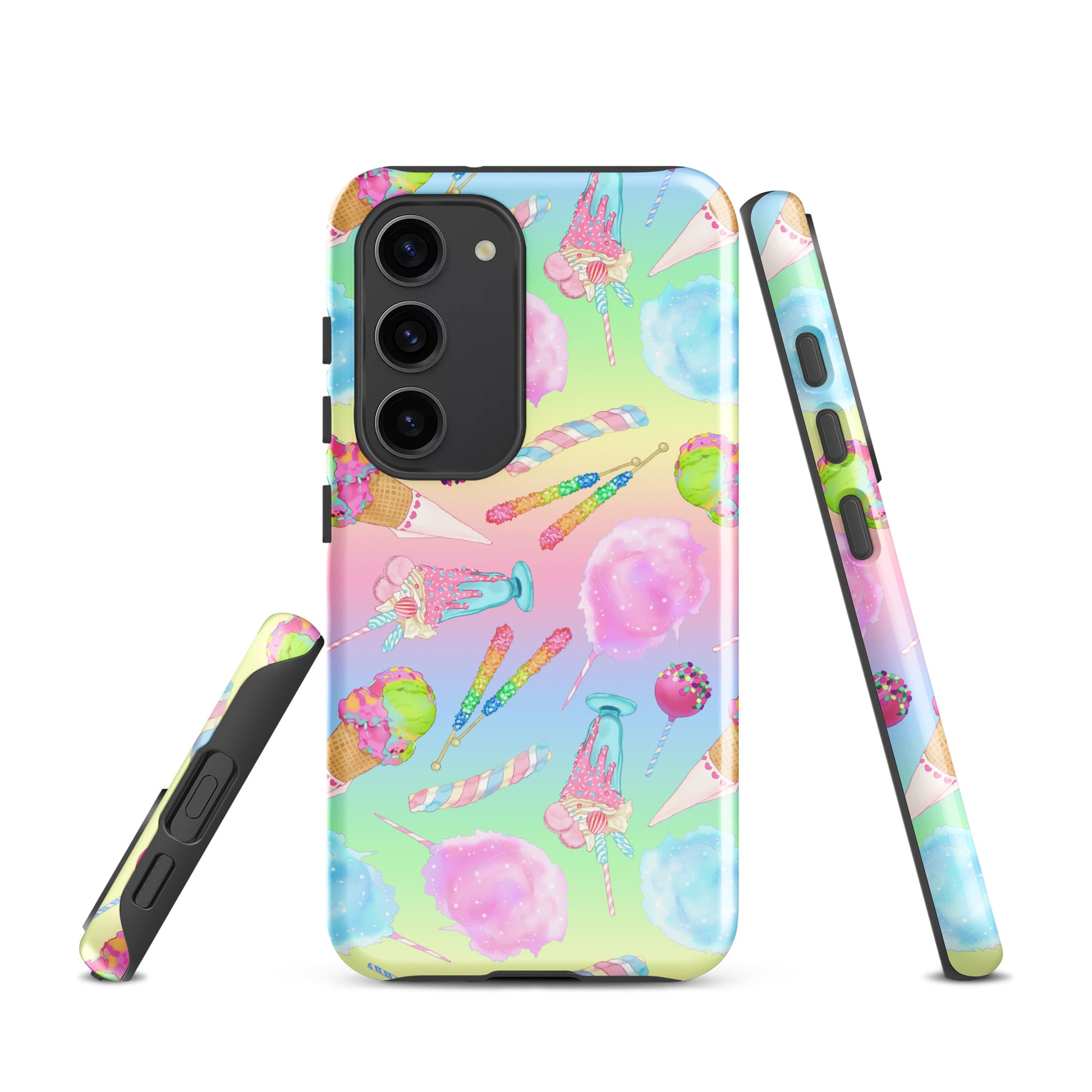 Rainbow Candy Samsung® Tough Case showcases a vibrant candy design, offering stylish protection for your device.