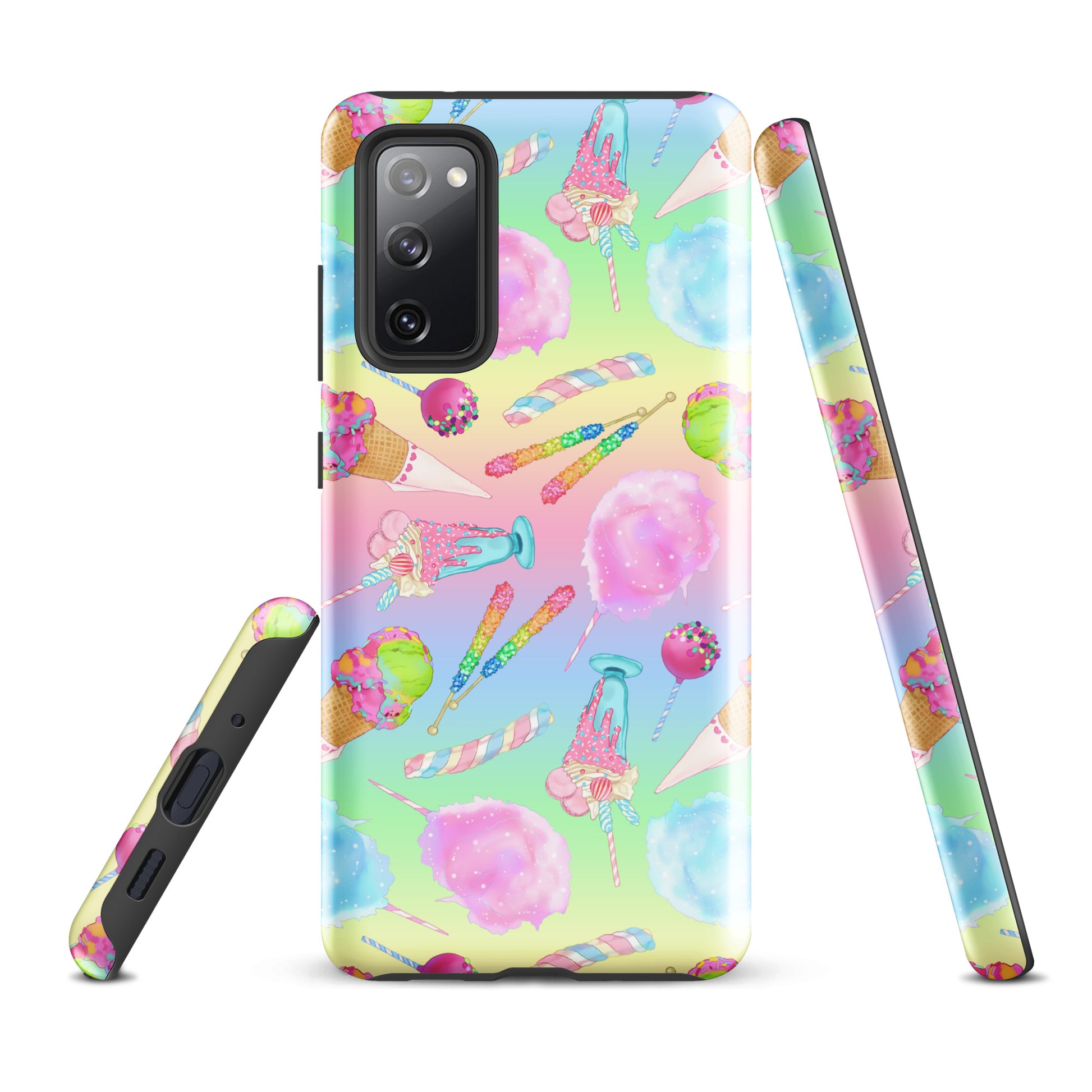 Colorful Rainbow Candy Samsung® Tough Case showcasing a sleek design for optimal phone protection and style.