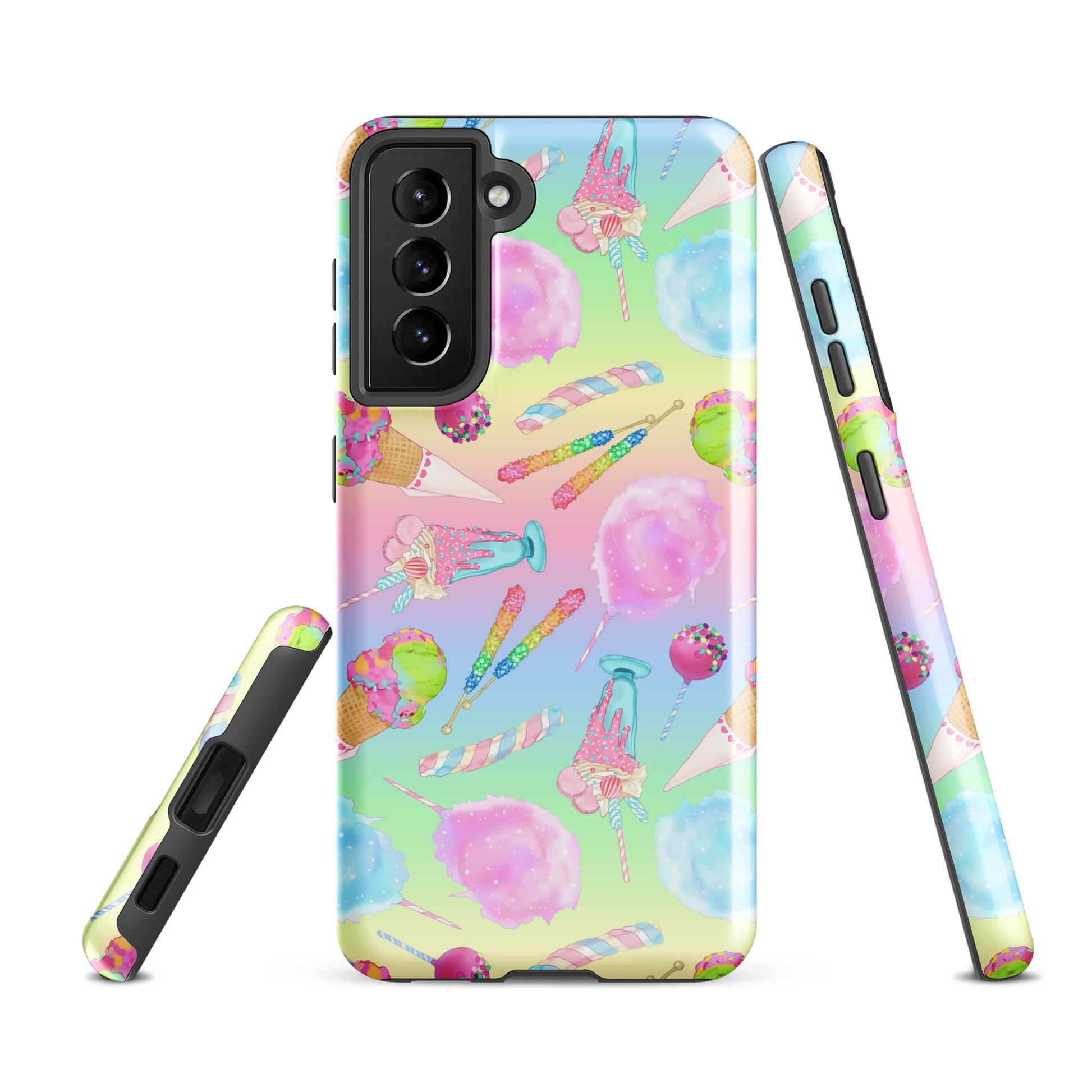 Vibrant Rainbow Candy Samsung® Tough Case featuring colorful sweets for stylish phone protection and durability.