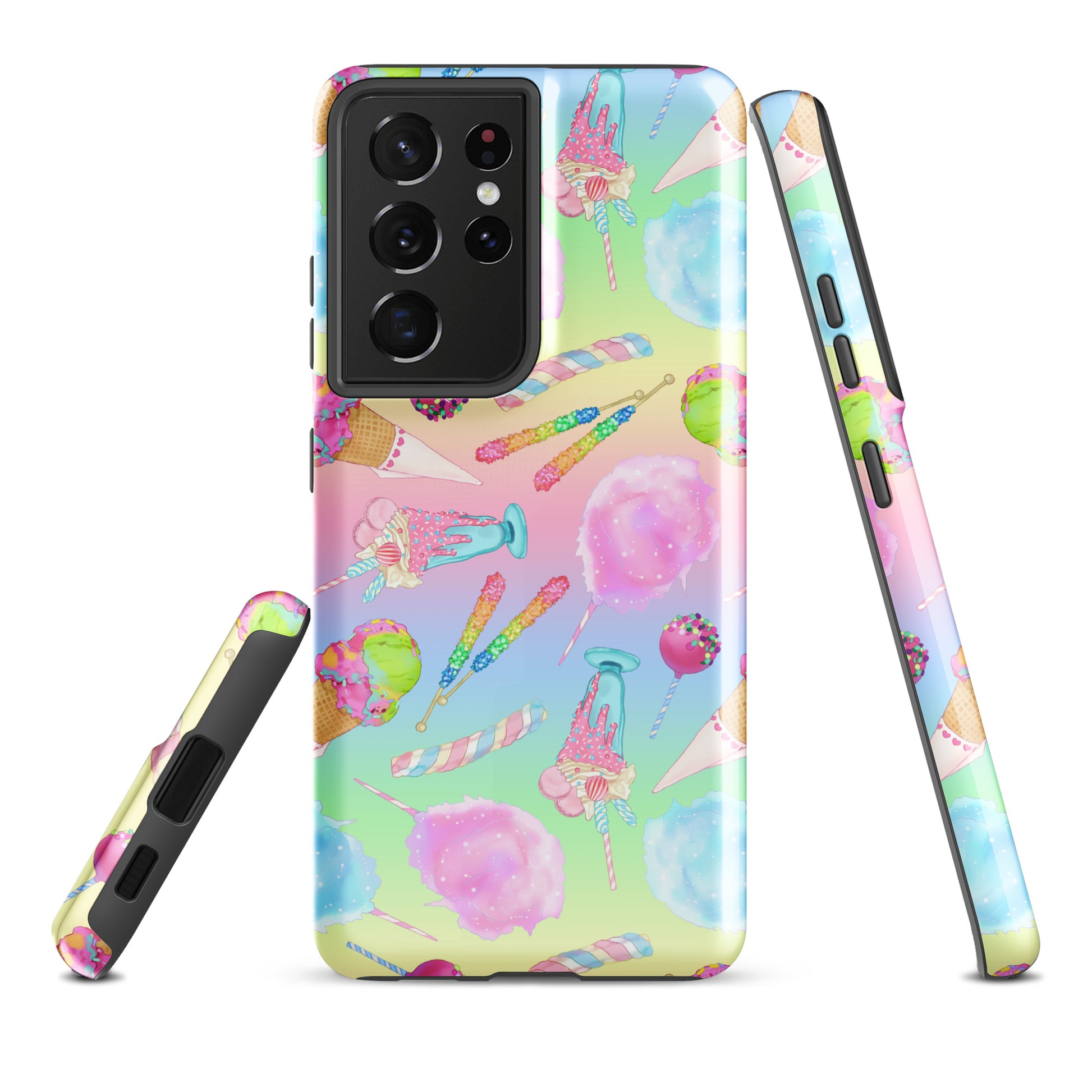 Colorful Rainbow Candy Samsung® Tough Case features candy-themed design, providing stylish protection for your phone.