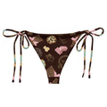 Stylish Royal Cookie String Bikini Bottom for sunbathing, featuring soft recycled fabric and adjustable straps.