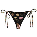 Royal Cookie String Bikini Bottom featuring a fun chocolate print, perfect for sunbathing by the pool this summer.