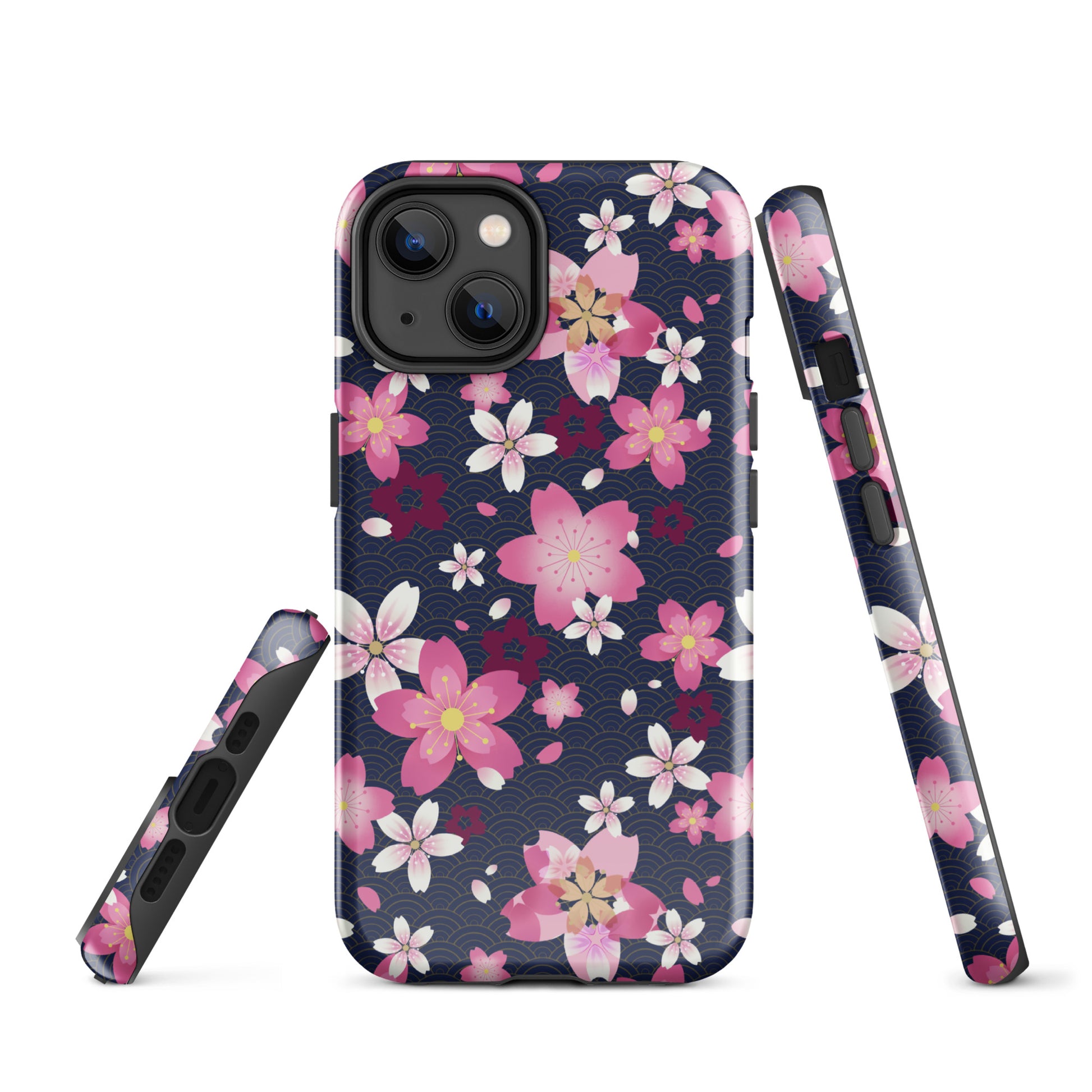 Sakura iPhone® Tough Case features a stylish floral design, combining durability with fashionable protection.