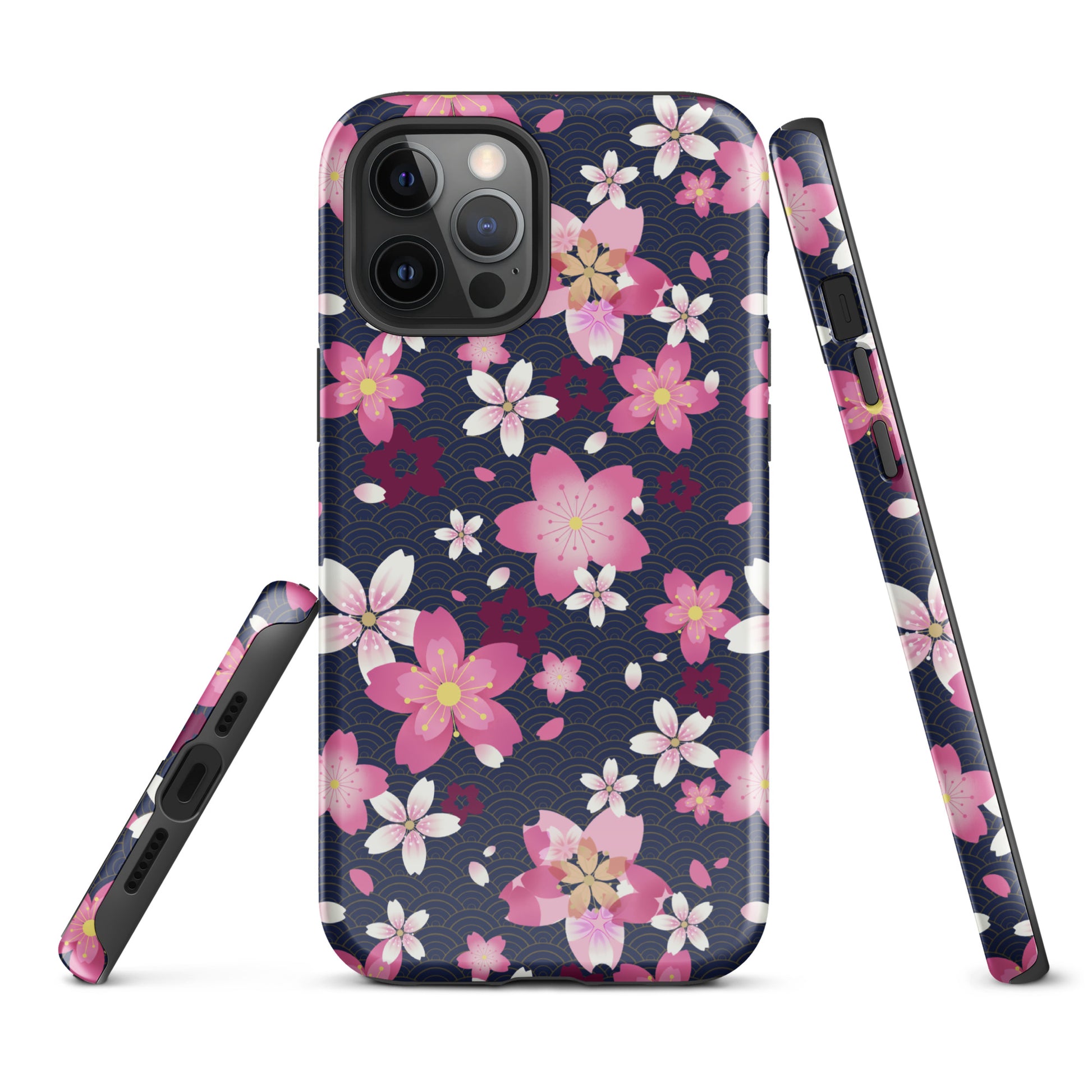 Sakura iPhone® Tough Case features a vibrant floral design with dual-layer protection for style and durability.