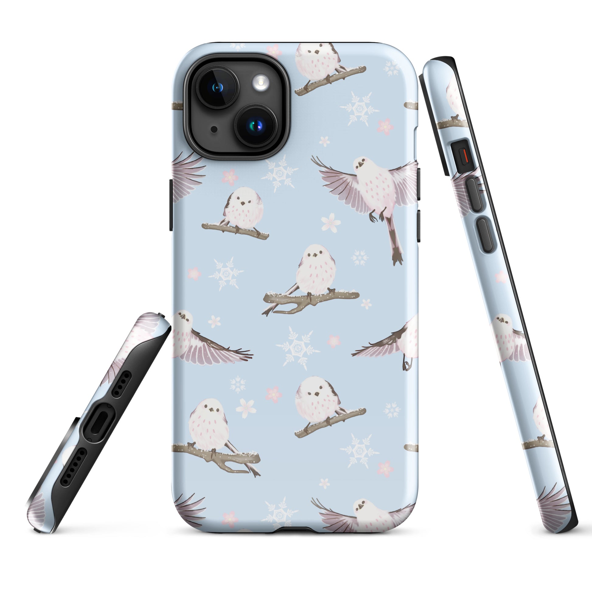 Stylish Snow Bird iPhone® Tough Case features durable, dual-layer protection with a charming bird design.