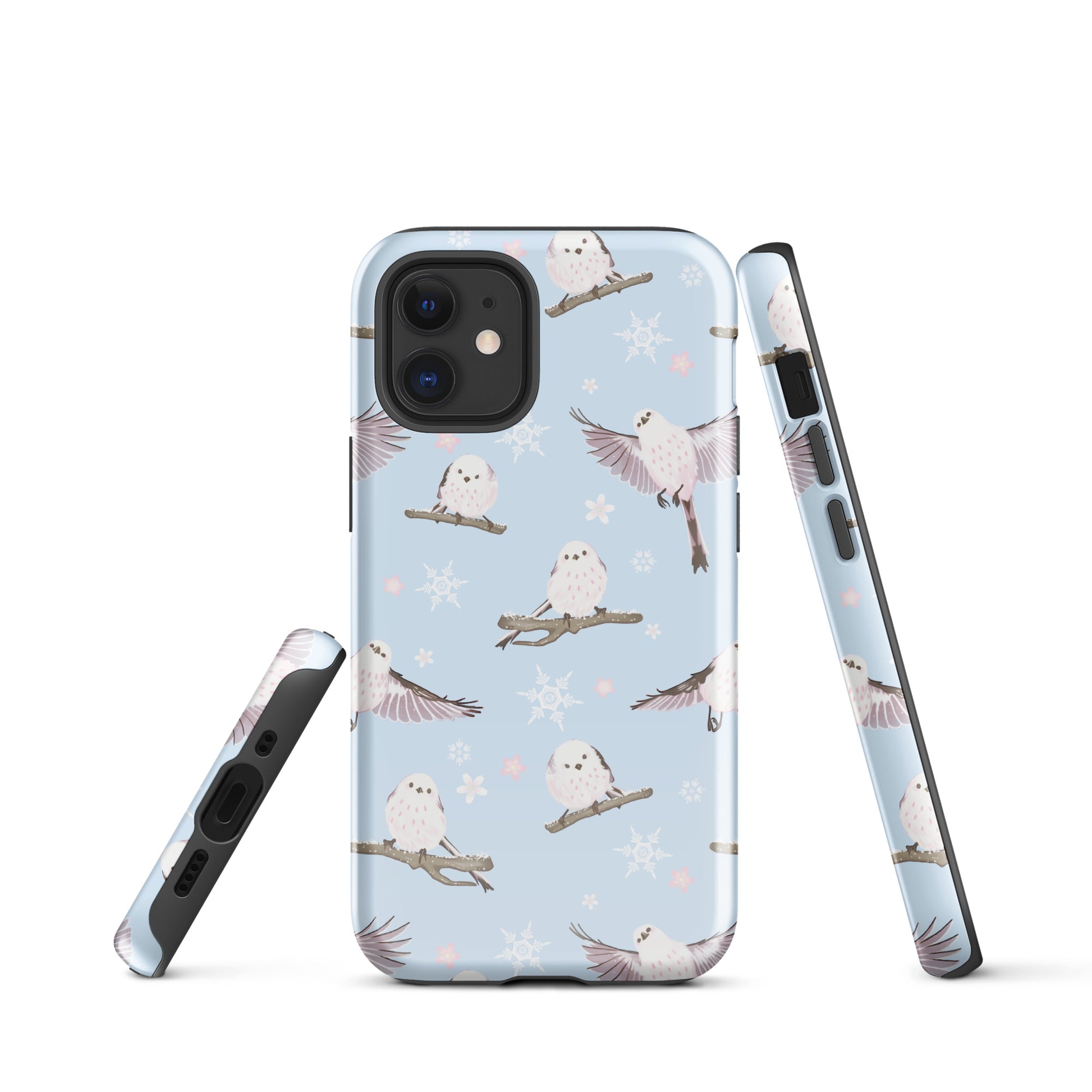 Stylish and durable Snow Bird iPhone® Tough Case featuring a whimsical bird design for year-round protection.