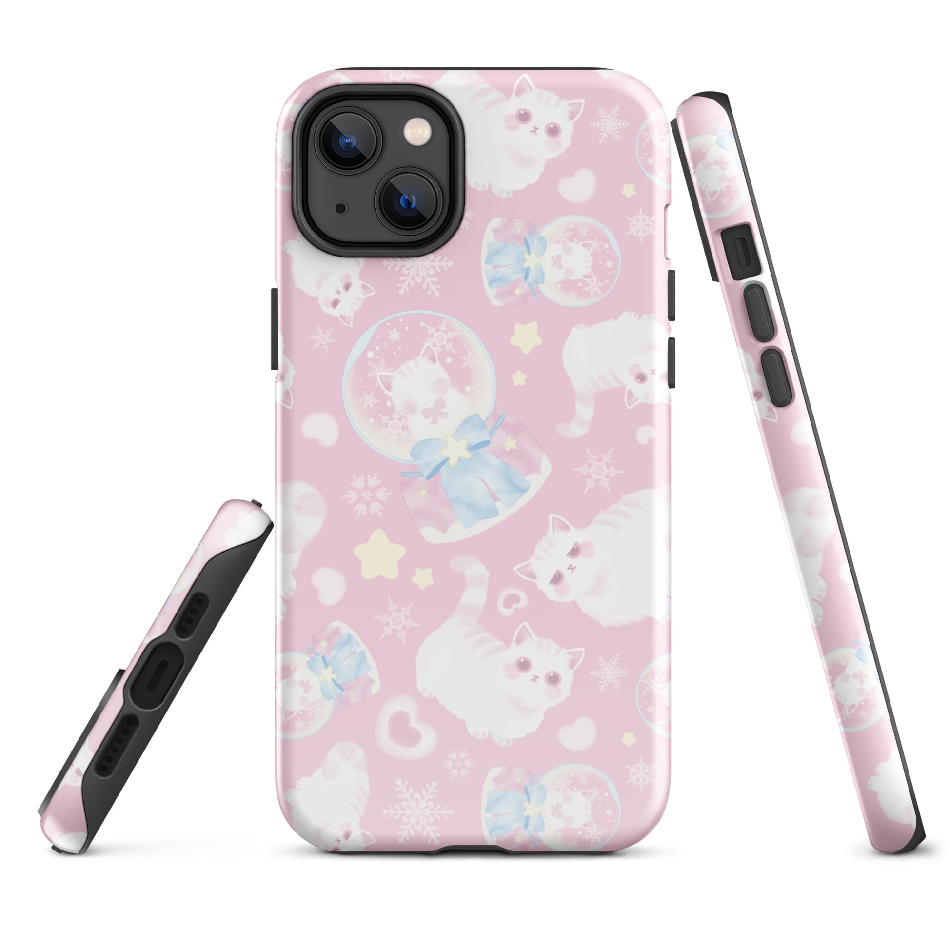 Snow Kitten iPhone® Tough Case features adorable kittens in a stylish design, offering durable protection for your phone.