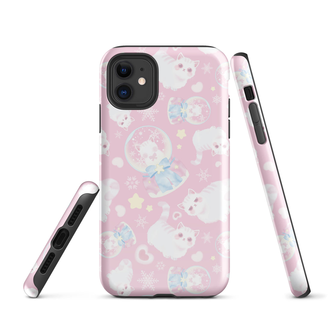 Stylish Snow Kitten iPhone® Tough Case featuring cute kittens, impact-resistant design for ultimate phone protection.