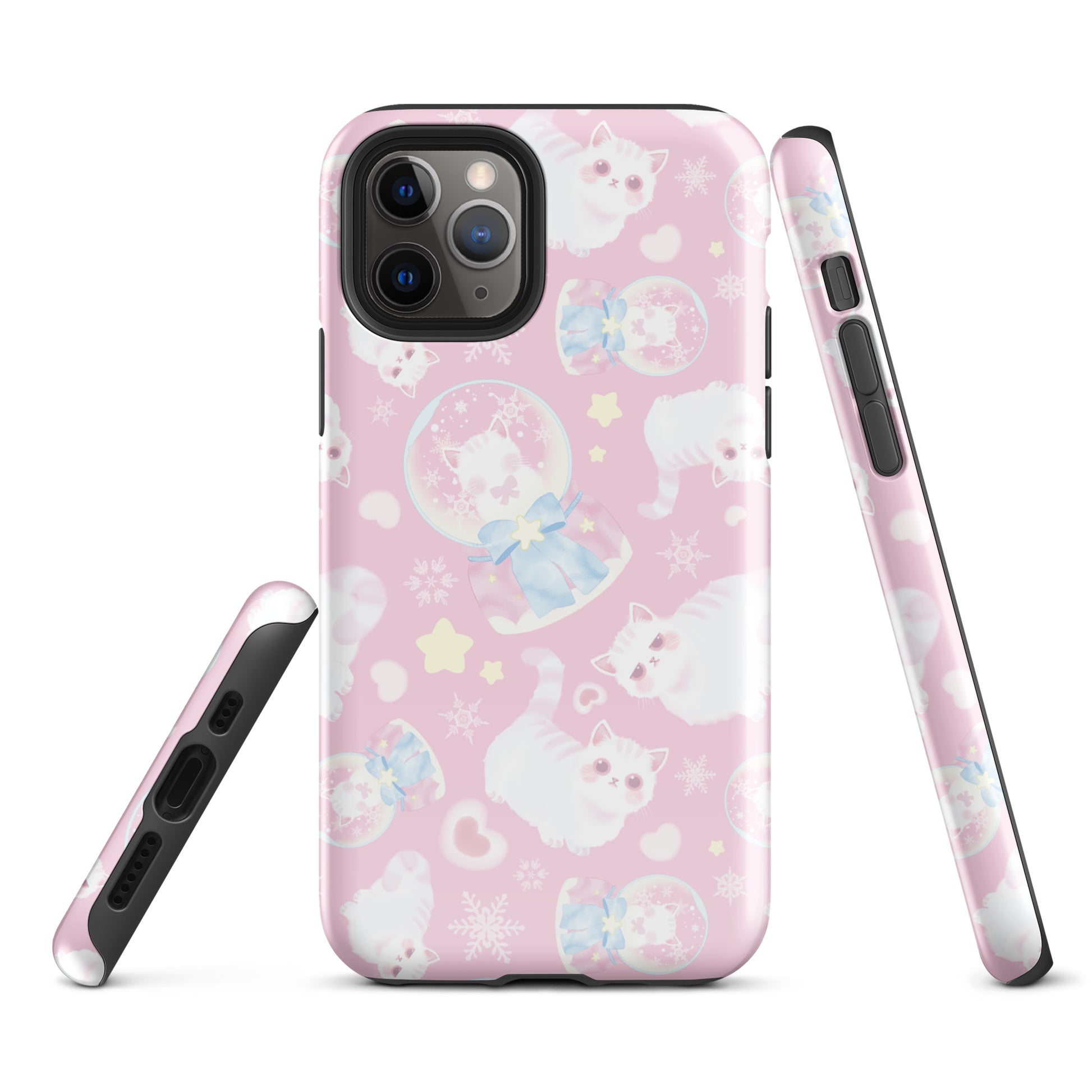 Stylish Snow Kitten iPhone® Tough Case featuring a cute design, offering durable protection for your device.