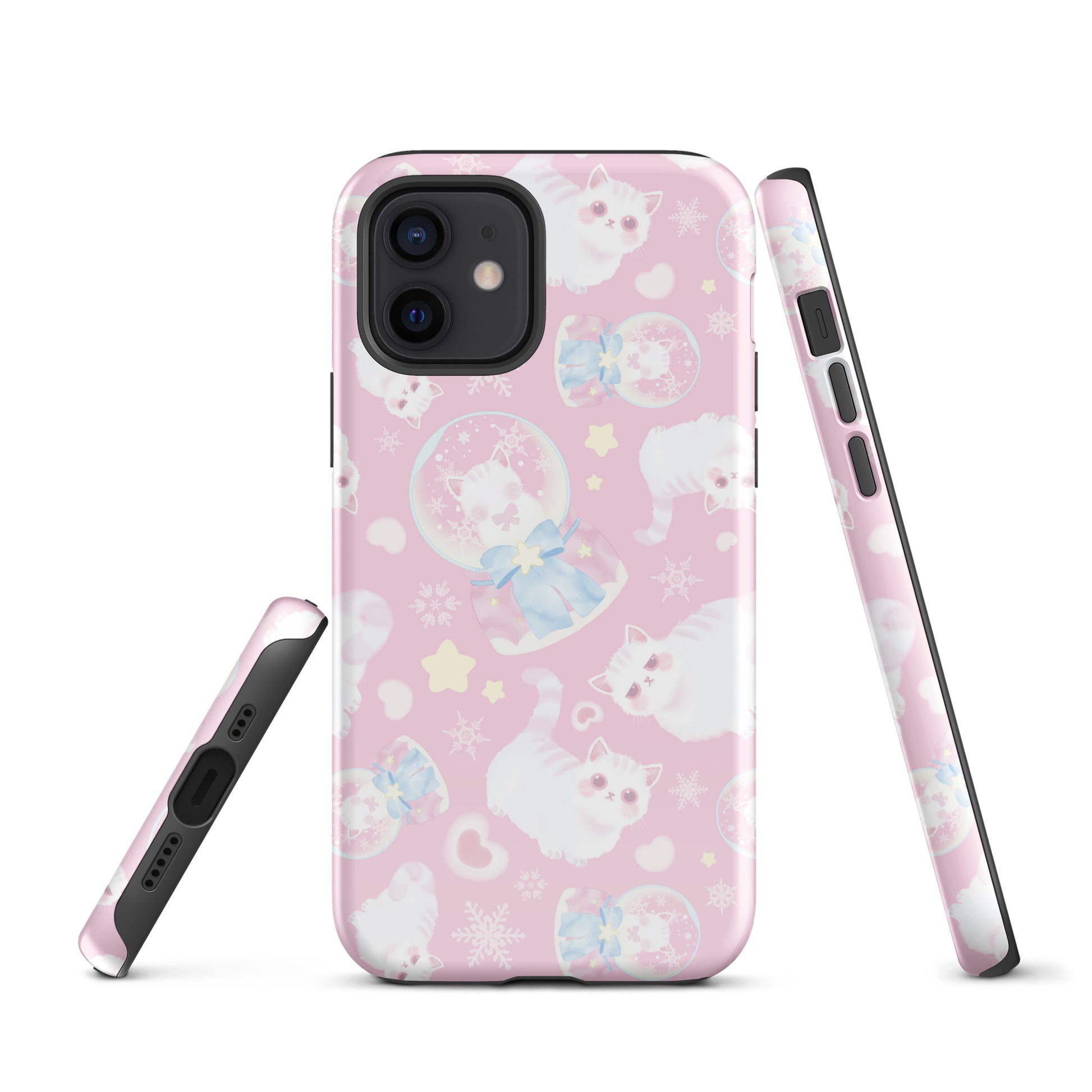 Stylish Snow Kitten iPhone® Tough Case featuring durable, dual-layer protection for your phone's safety and fashion.