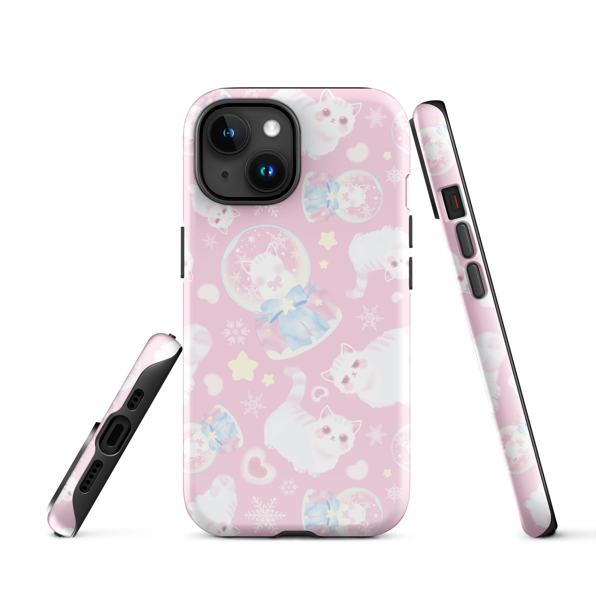 Stylish Snow Kitten iPhone® Tough Case features a dual-layer design for maximum protection and trendy cat patterns.