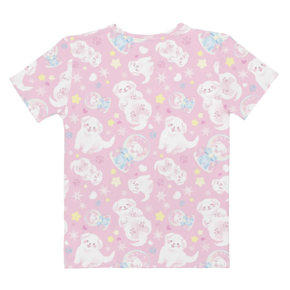 Cute Snow Puppy T-shirt featuring a playful design, perfect for lounging or workouts. Soft, durable, and stylish.
