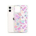 Stylish Space iPhone® Clear Case featuring vibrant space prints, offering excellent protection for your device.