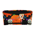 Colorful sugar skull bandeau bikini top featuring vibrant patterns and floral accents, perfect for summer fun.