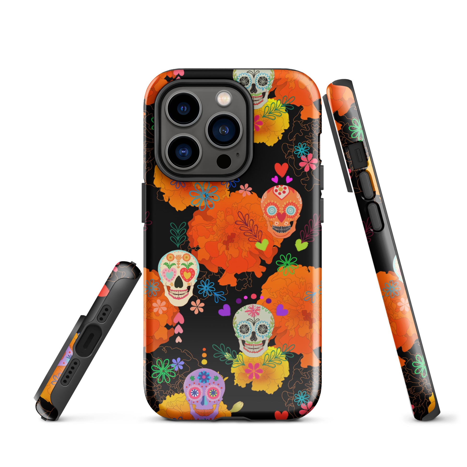 Colorful Sugar Skull iPhone® Tough Case protects your phone stylishly with durable dual-layered design.