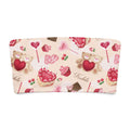 Bandeau bikini top featuring cute teddy bears, hearts, and sweet treats in a playful print design.