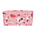 Sugar Sweetheart bandeau bikini top with cute candy and heart prints in pink for fun summer vibes.